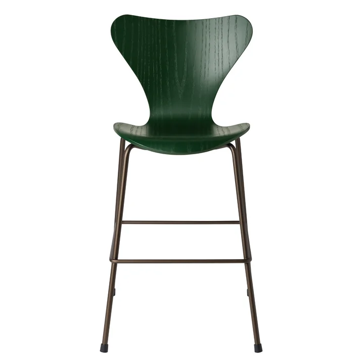 Serie 7 Junior Stoel, Bruin Brons / evergreen by Fritz Hansen