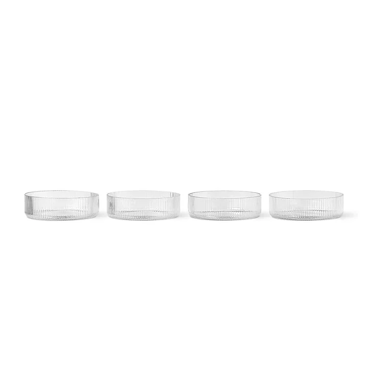 Ferm Living - Ripple Schaal, helder (set van 4)