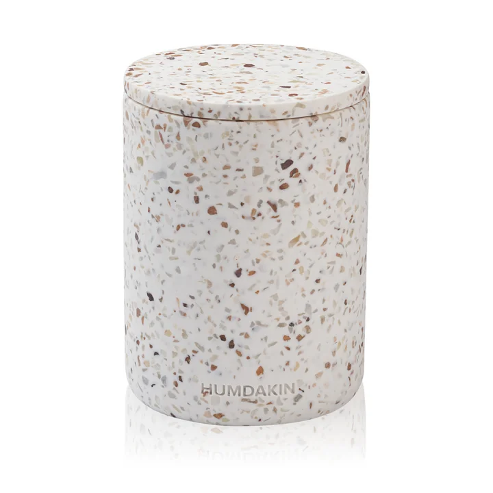 Terrazzo opbergbak met deksel van Humdakin in de uitvoering Lucca rood / beige