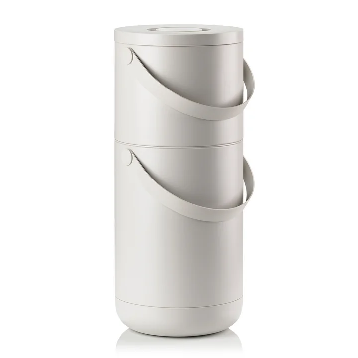 Circular Afvalbak, 22 + 12 l., warm grey van Zone Denmark