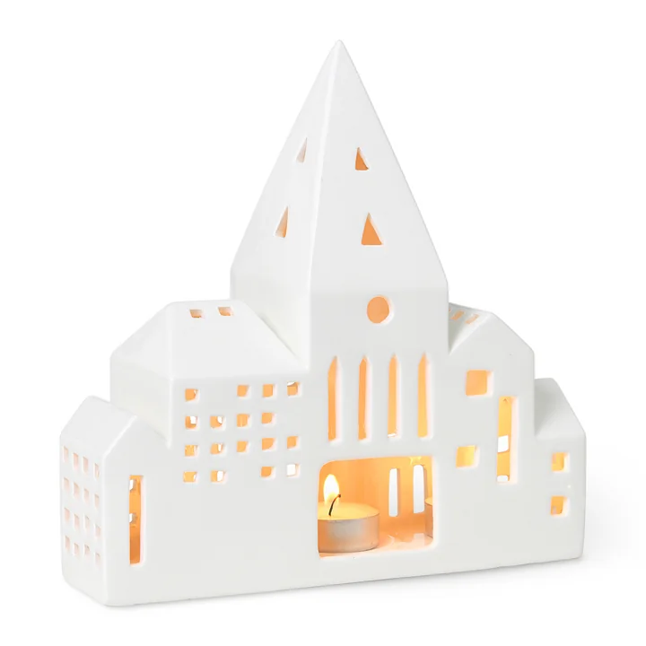 Urbania Theelichthuisje van Kähler Design in de lichthuisversie City