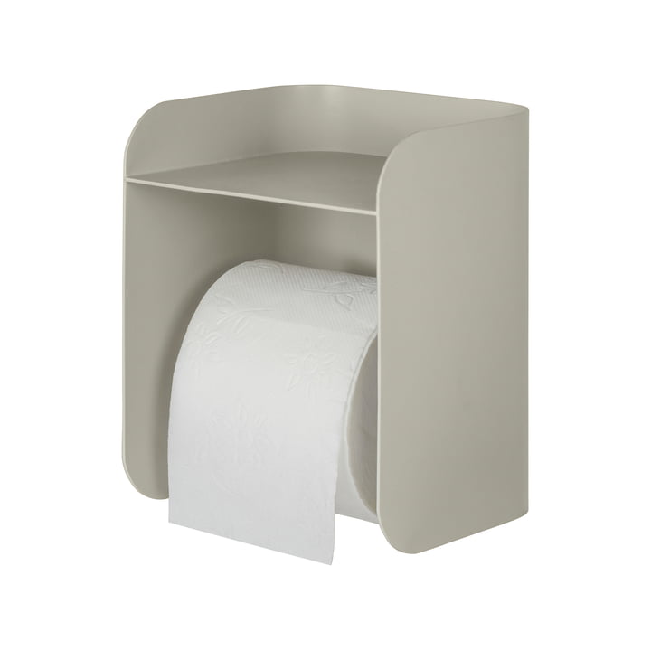 Carry Toiletrolhouder met legplank van Mette Ditmer in de kleur sand grey