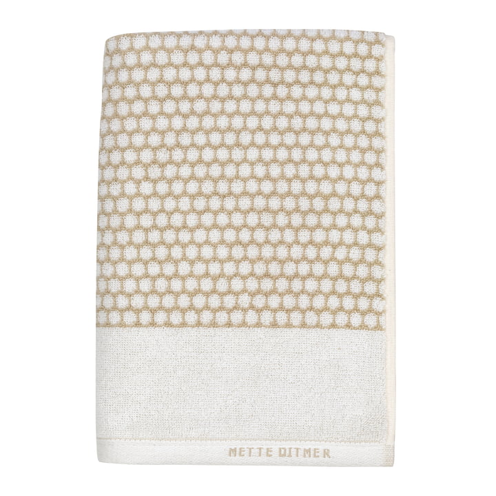 Grid Badhanddoek van Mette Ditmer in het design zand / off-white