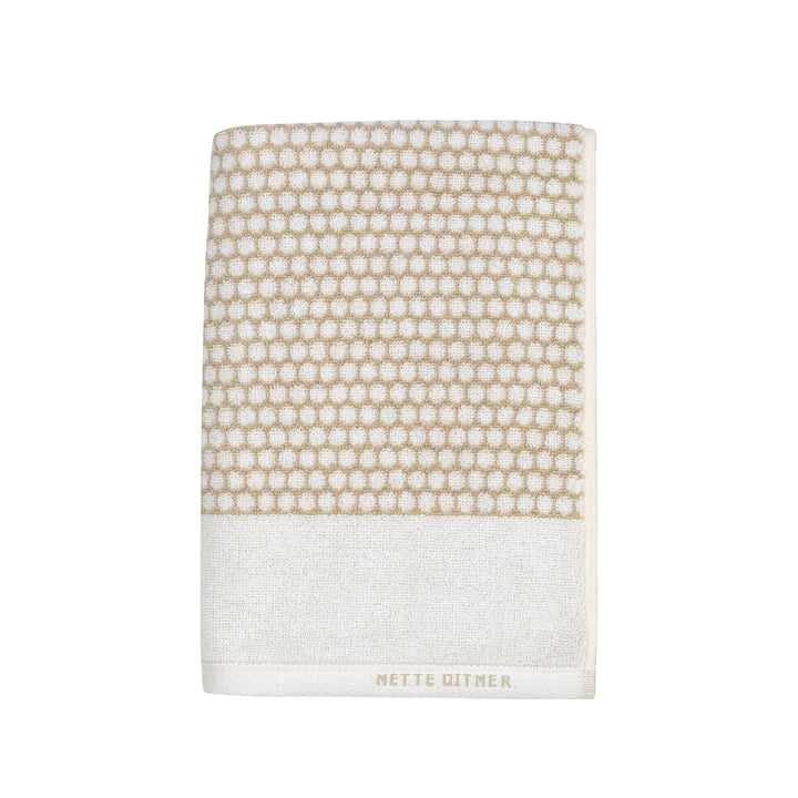 Mette Ditmer - Grid Handdoek 50 x 100 cm, zand / off-white