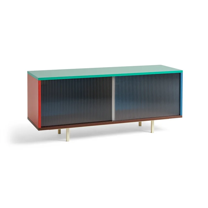 Colour Cabinet M met glazen deuren, 120 x 51 cm, veelkleurig van HAY