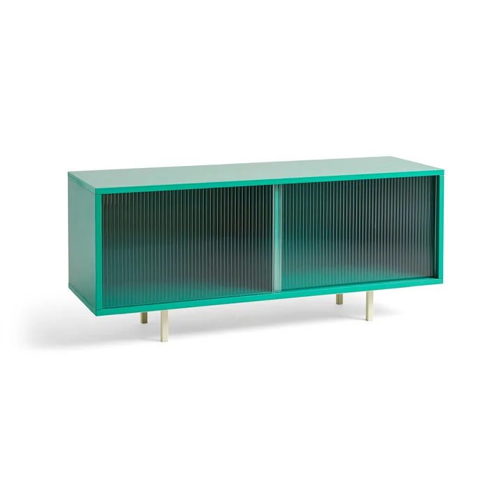 Colour Cabinet M met glazen deuren, 120 x 51 cm, dark mint by HAY