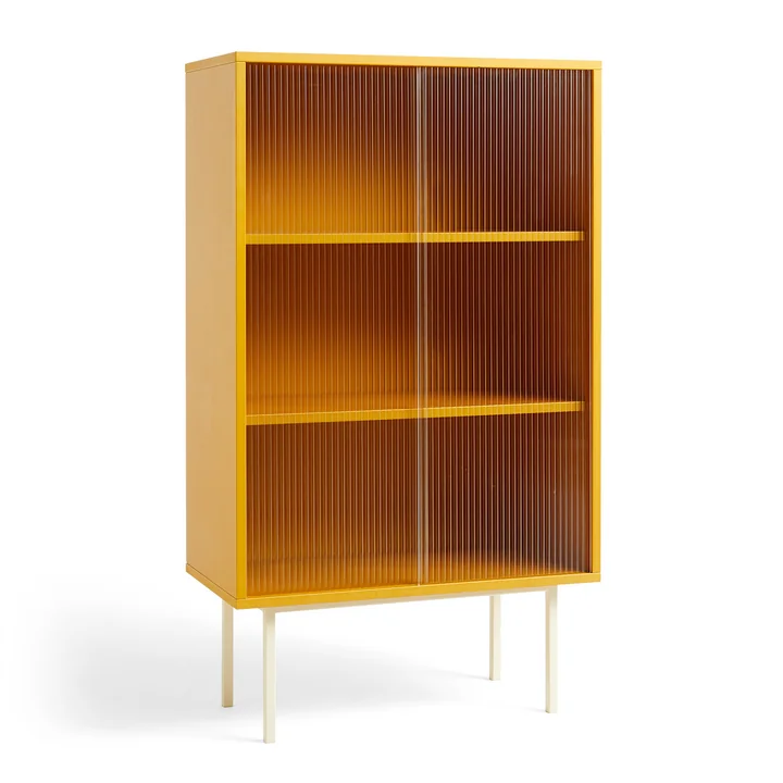 Colour Cabinet Kast met glazen deuren, 130 x 75 cm, geel van HAY