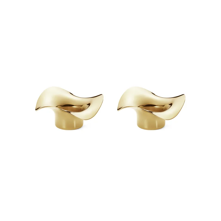 Cobra Theelichthouder Ø 10,6 cm, goud (set van 2) per Georg Jensen