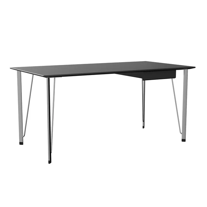FH3605 ™ Bureau incl. lade, chroom / zwart gelakt essenhout van Fritz Hansen