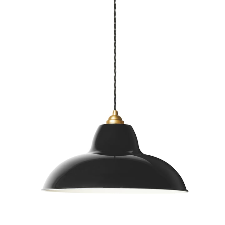 Original 1227 Midi Wide Messing hanglamp van Anglepoise in de kleur jet black