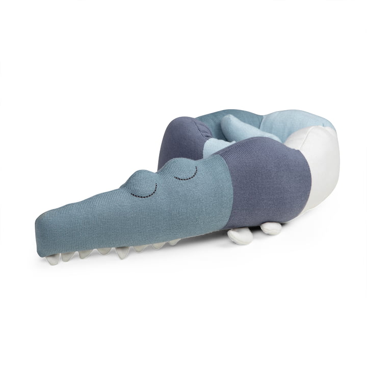 Sleepy Croc Mini -kussen van Sebra in de versie poederblauw