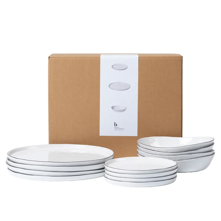 Broste Copenhagen - Salt servies set, wit / zwart