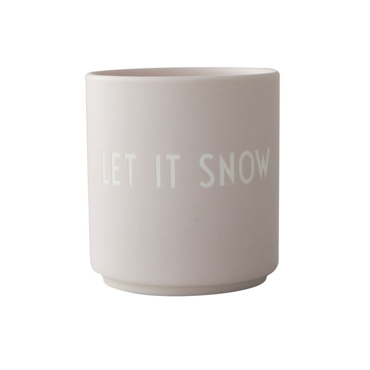 AJ Favourite Porseleinen mok, Let it snow / grijs van Design Letters