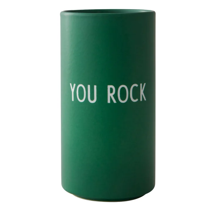 AJ Favourite Porseleinen vaas, You Rock / grasgroen van Design Letters