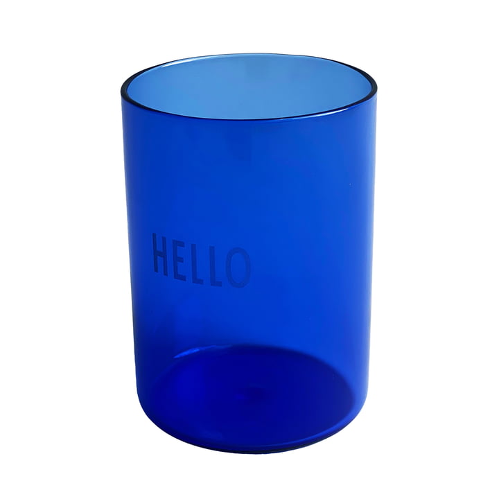 AJ Favourite Drinkglas, Hello / blauw by Design Letters