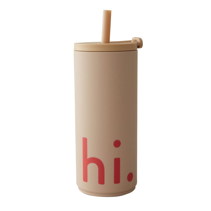 Hi Travel Drinkrietjesbeker, 0,5 l, beige by Design Letters