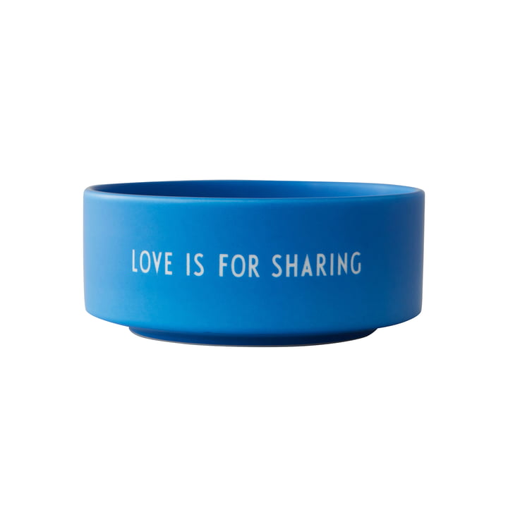 Snack Kom, Love is for sharing / kobaltblauw van Design Letters