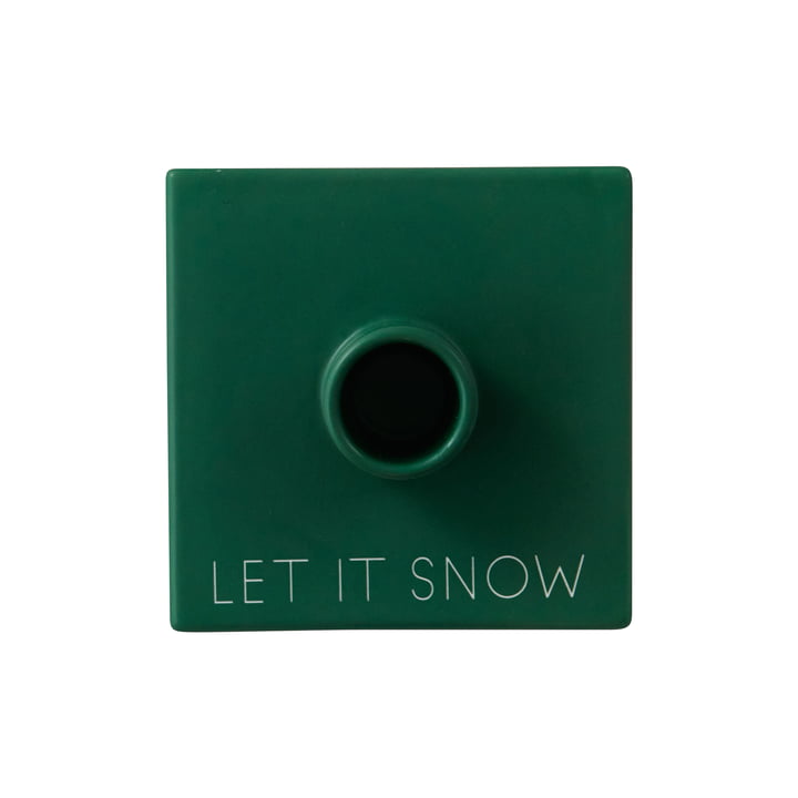 Tell your Christmas Story Kandelaar, Let it Snow / gras-groen van Design Letters