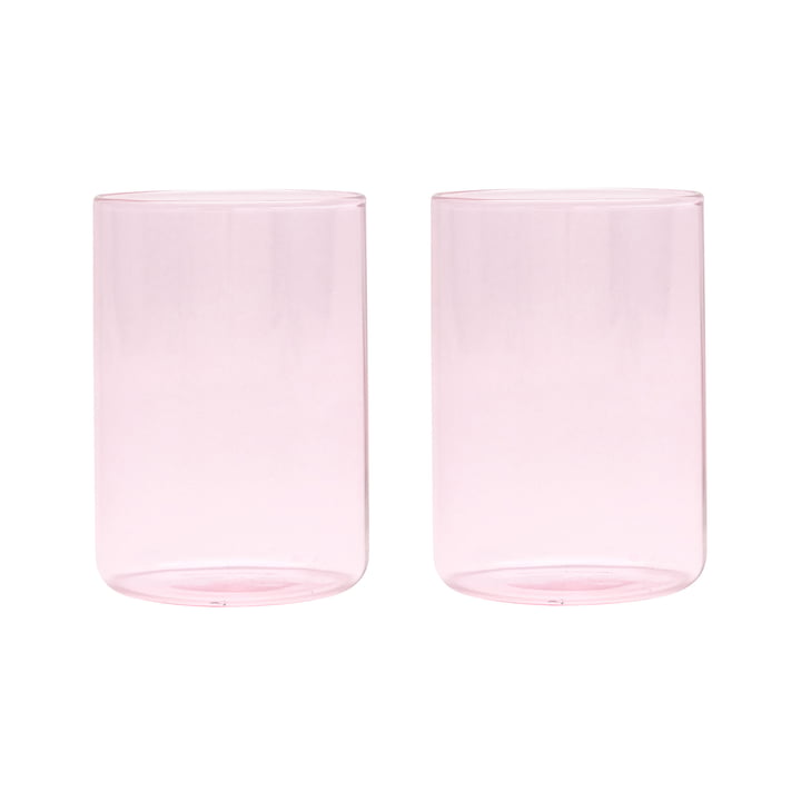 The Mute Favourite Drinkglas, roze (set van 2) by Design Letters