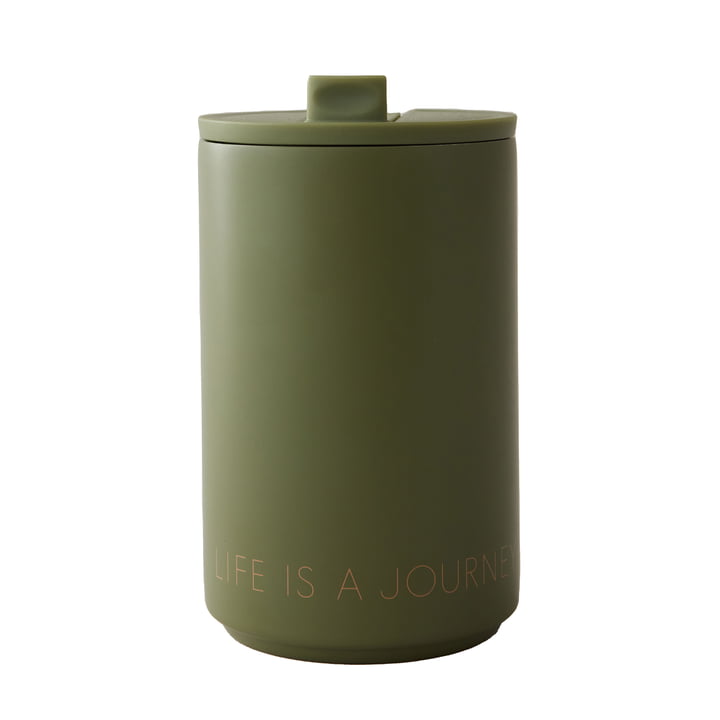 Thermo Cup 0,35 l, Life Is A Journey Take Me Along / mosgroen van Design Letters