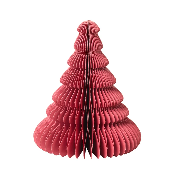 Paper Christmas Tree Decoratie, Ø 13 x H 15 cm, pompejus rood door Broste Copenhagen