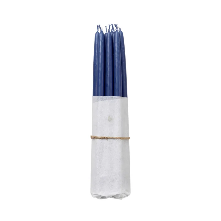 Tapers Gedompelde conische kaarsen, Ø 1,2 cm, baja blauw (set van 10) per Broste Copenhagen