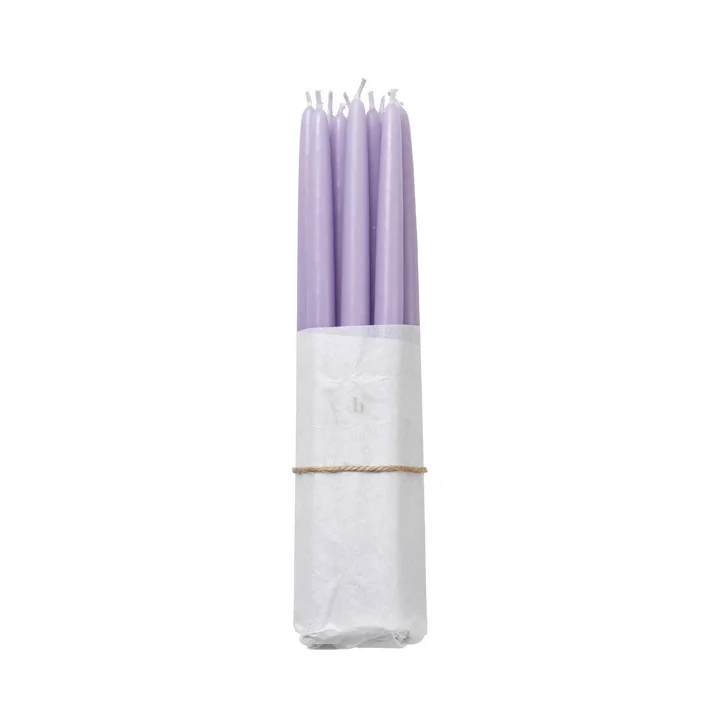 Tapers Gedompelde conische kaarsen, Ø 1,2 cm, orchidee lichtpaars (set van 10) per Broste Copenhagen