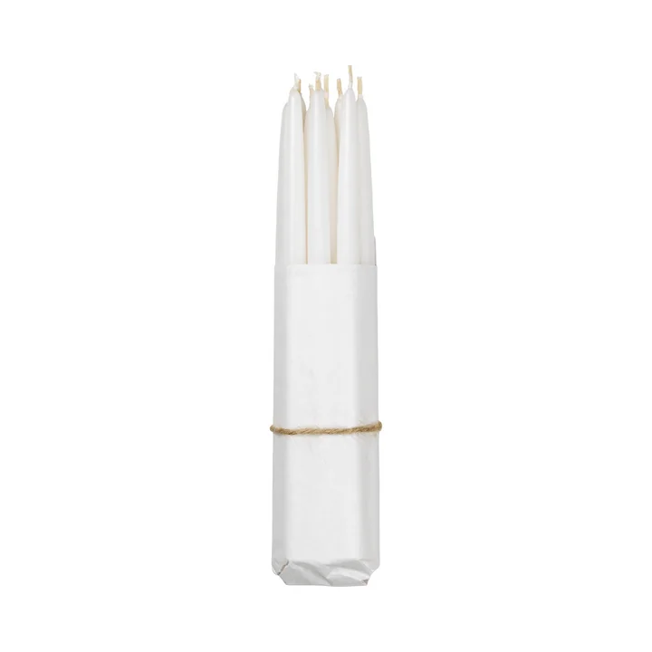 Tapers Gedompelde conische kaarsen, Ø 1,2 cm, zuiver wit (set van 10) per Broste Copenhagen