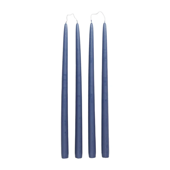 Gedompelde stompkaarsen, Ø 2,2 cm, baja blauw (set van 4) per Broste Copenhagen