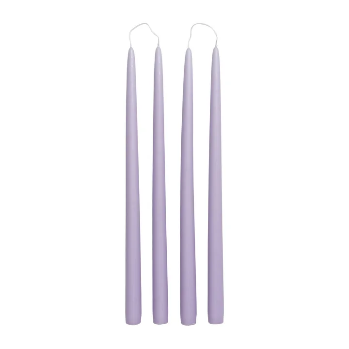 Gedompelde stompkaarsen, Ø 2,2 cm, orchidee lichtpaars (set van 4) per Broste Copenhagen