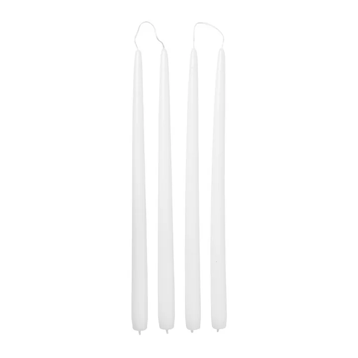 Gedompelde stompkaarsen, Ø 2,2 cm, zuiver wit (set van 4) per Broste Copenhagen