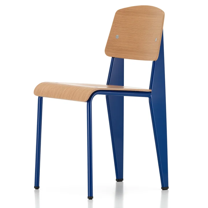 Prouvé Standaardstoel Bleu Marcoule van Vitra in de uitvoering gepoedercoat (glad) / bruin