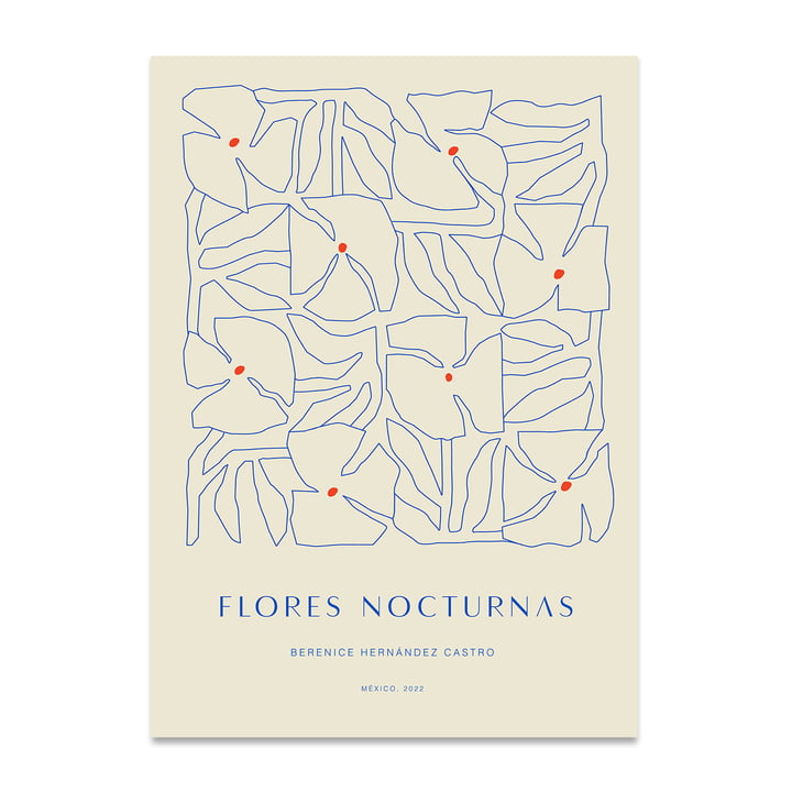 Flores Nocturnas 01 Poster in het ontwerp 50 x 70 cm van Paper Collective