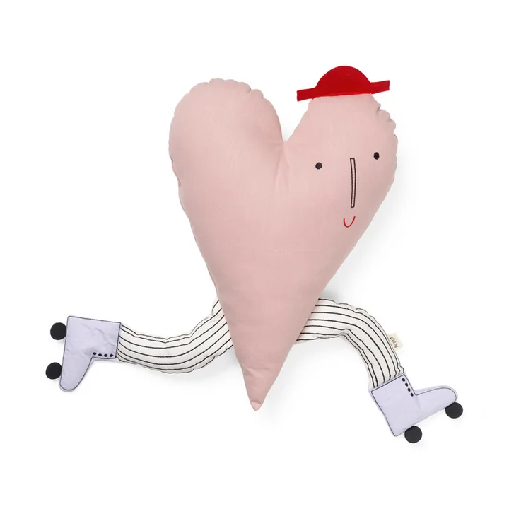 Ferm Living - Heart Kussen, donkerroze