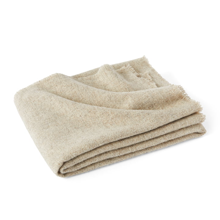 Mono wollen deken, 130 x 180 cm, crème gemêleerd van Hay