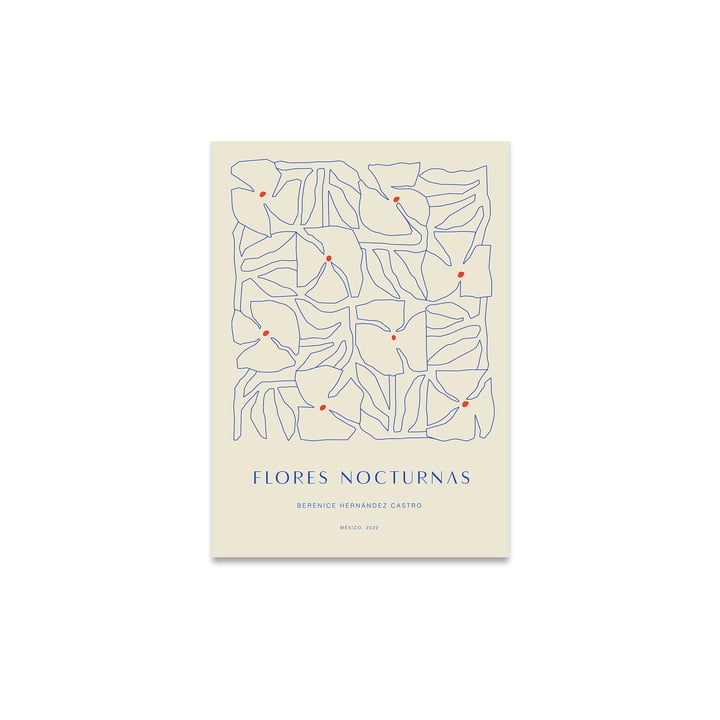 Flores Nocturnas 01 Poster in het ontwerp 30 x 40 cm van Paper Collective