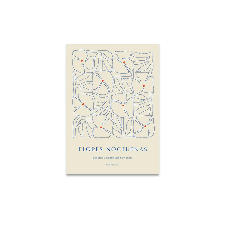 Flores Nocturnas 01 Poster in het ontwerp 30 x 40 cm van Paper Collective