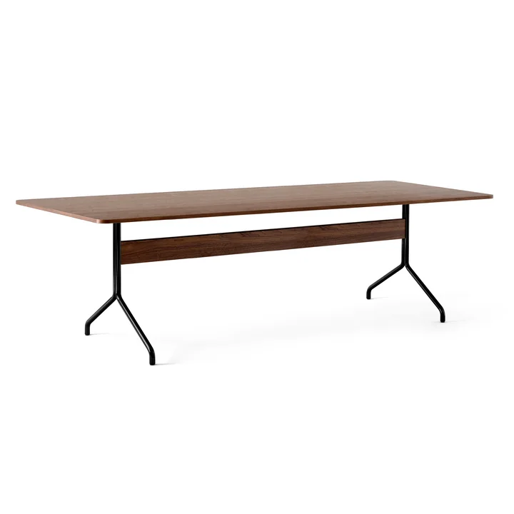 Pavilion Dining Eettafel AV24, 250 x 110 cm, walnoot gelakt / zwart onderstel door & Tradition