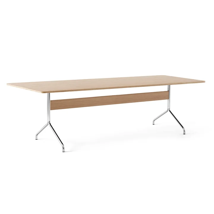 Pavilion Dining Eettafel AV24, 250 x 110 cm, eiken blank gelakt / frame chroom by & Tradition
