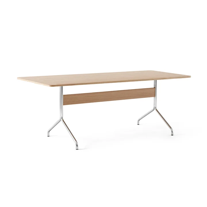 Pavilion Dining Eettafel AV19, 200 x 90 cm, eiken blank gelakt / frame chroom by & Tradition