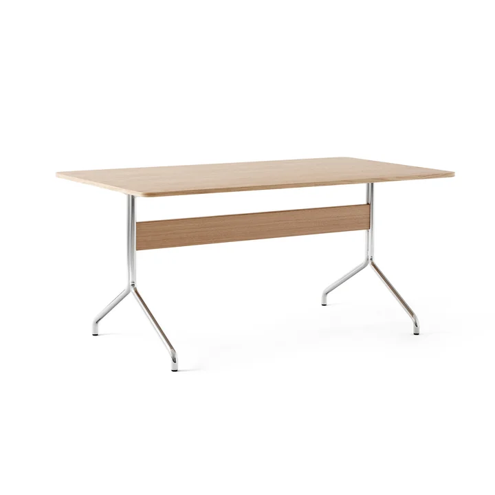 Pavilion Dining Eettafel AV18, 160 x 90 cm, eiken blank gelakt / frame chroom by & Tradition