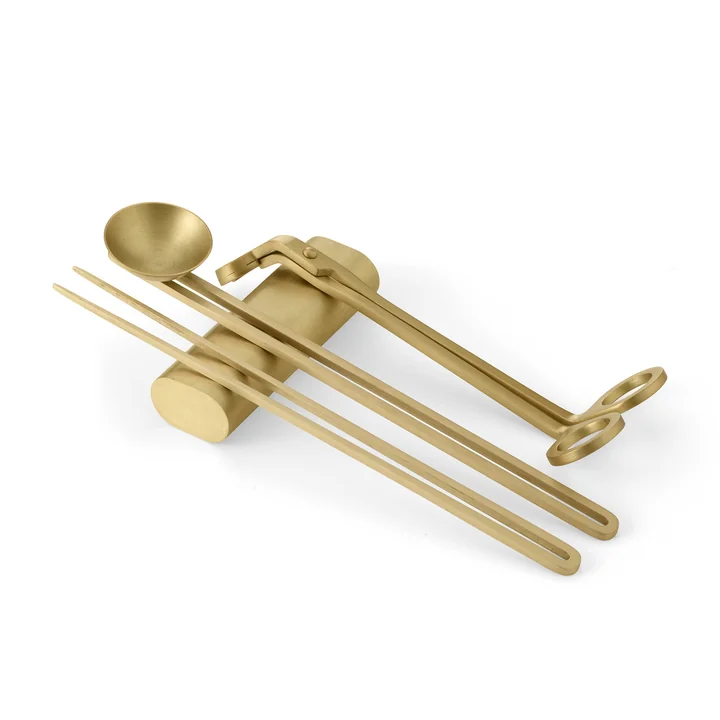 Clip Kaarsenslikker set van Audo in de kleur messing