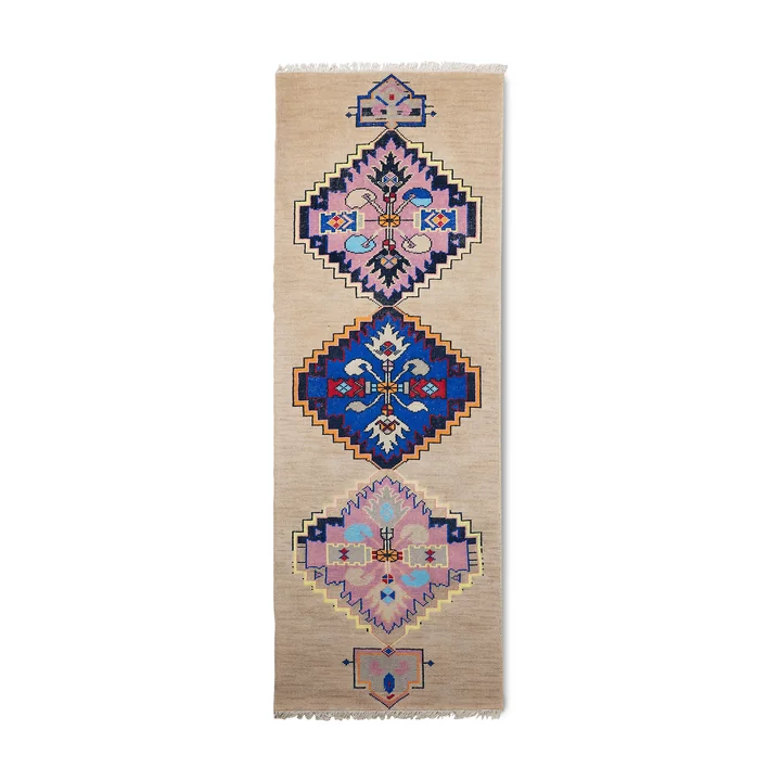 Handgeweven wollen loper, 90 cm x 265 cm, oriental by HKliving
