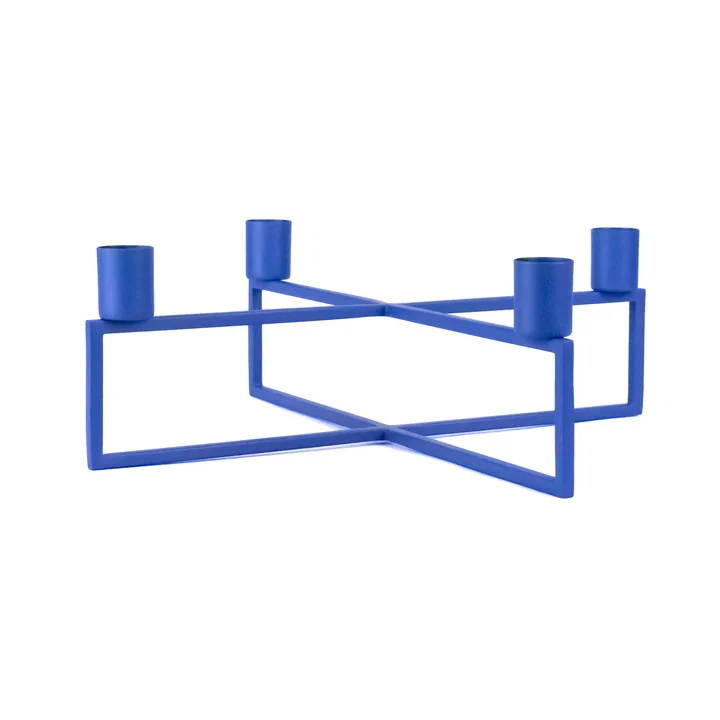 HANA - 4Flames Kandelaar, vierkant / blauw