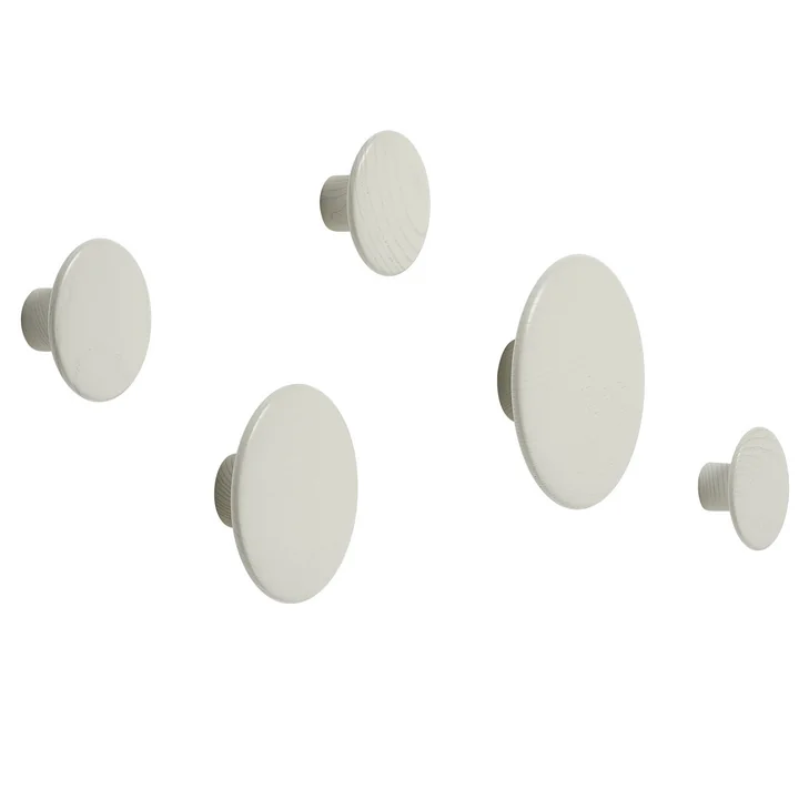 Wandhaak " The Dots " set van 5, gebroken wit by Muuto