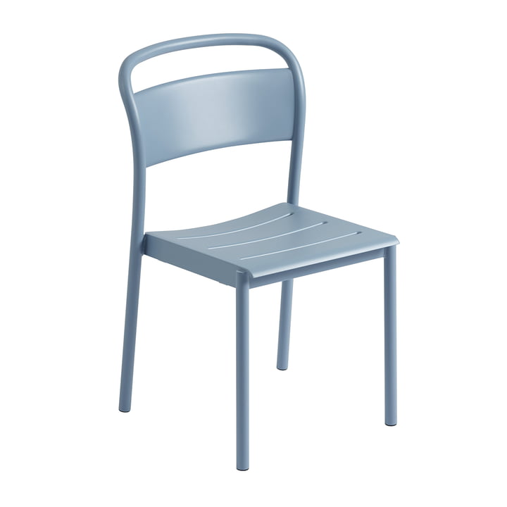 Linear Steel Side Chair Buiten, lichtblauw van Muuto