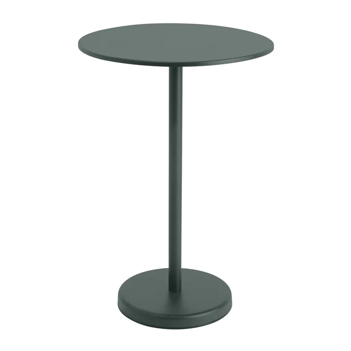 Linear Steel Bistrotafel Outdoor, Ø 70 x H 105 cm, donkergroen van Muuto