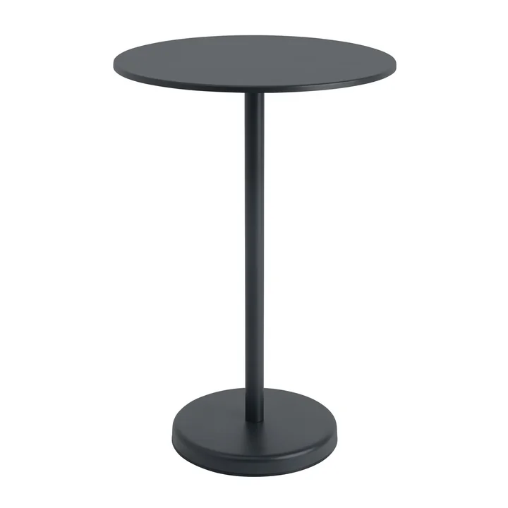 Linear Steel Bistrotafel Outdoor, Ø 70 x H 105 cm, zwart van Muuto