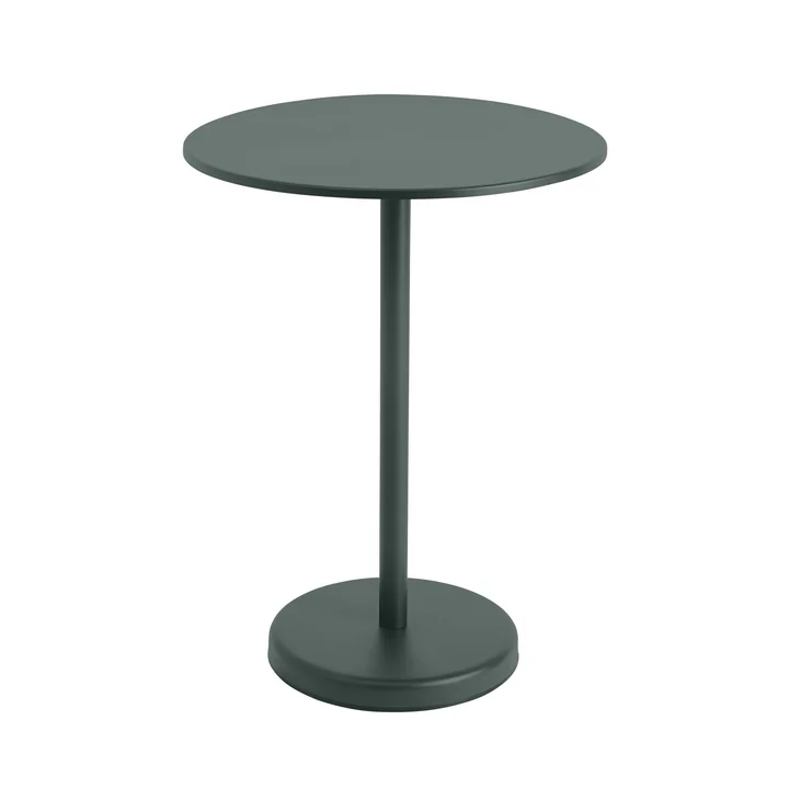 Linear Steel Bistrotafel Outdoor, Ø 70 x H 95 cm, donkergroen van Muuto