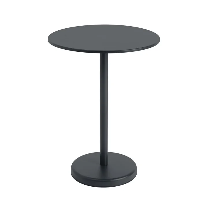 Linear Steel Bistrotafel Outdoor, Ø 70 x H 95 cm, zwart by Muuto